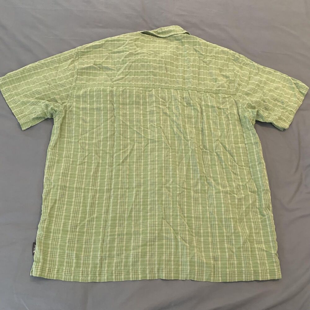 Woolrich Shirt Mens XL Green Plaid Button Down Outdoor Short Sleeve Lightweight - Picture 6 of 7